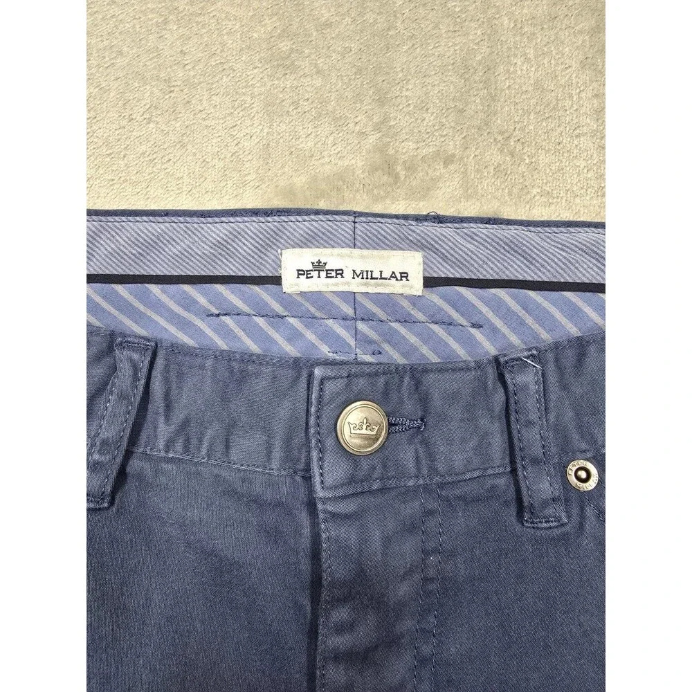 ​Peter Millar Crown Comfort Five-Pocket Pants Men's 38x32 Slate Blue Cotton...